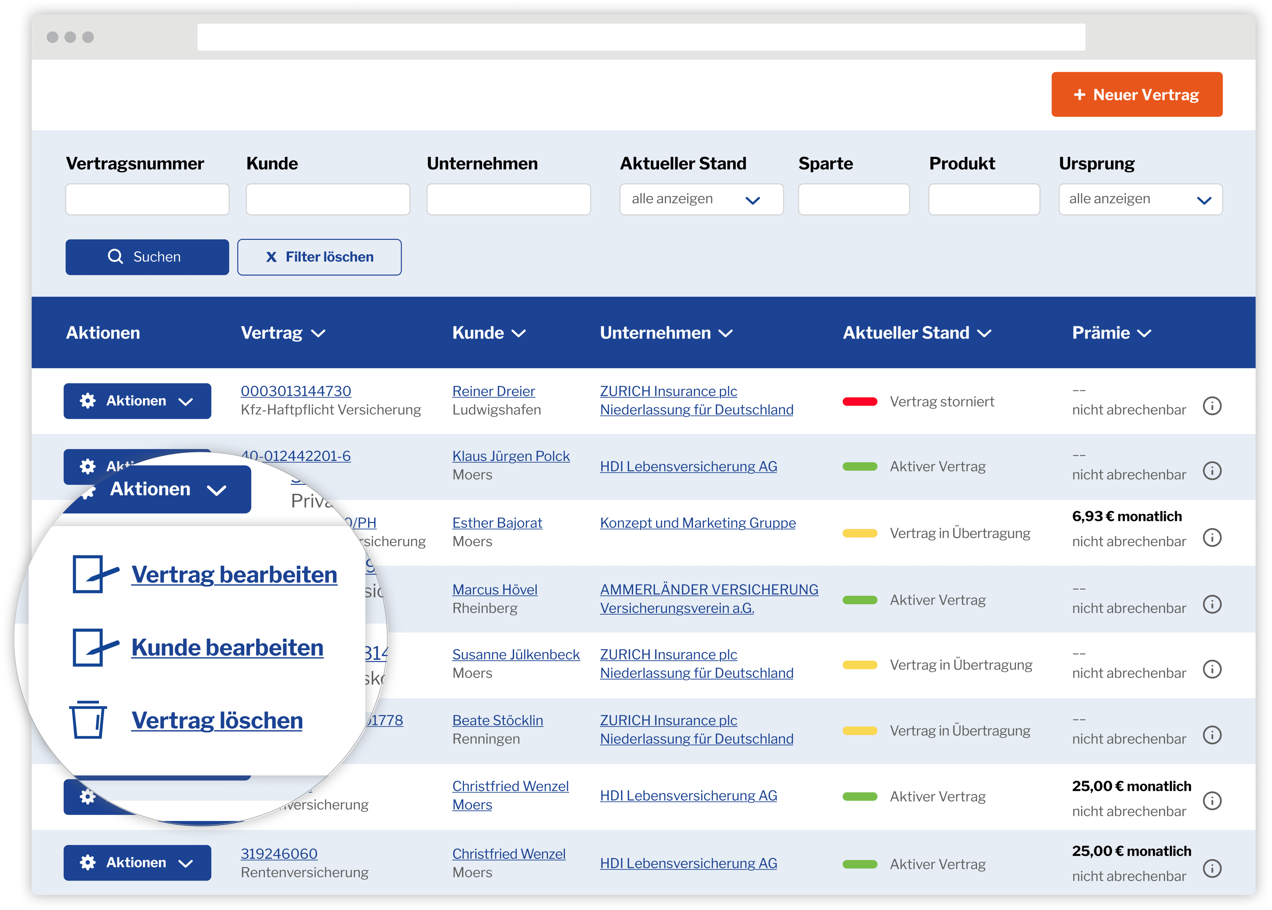 Kundencenter Makler-Portal