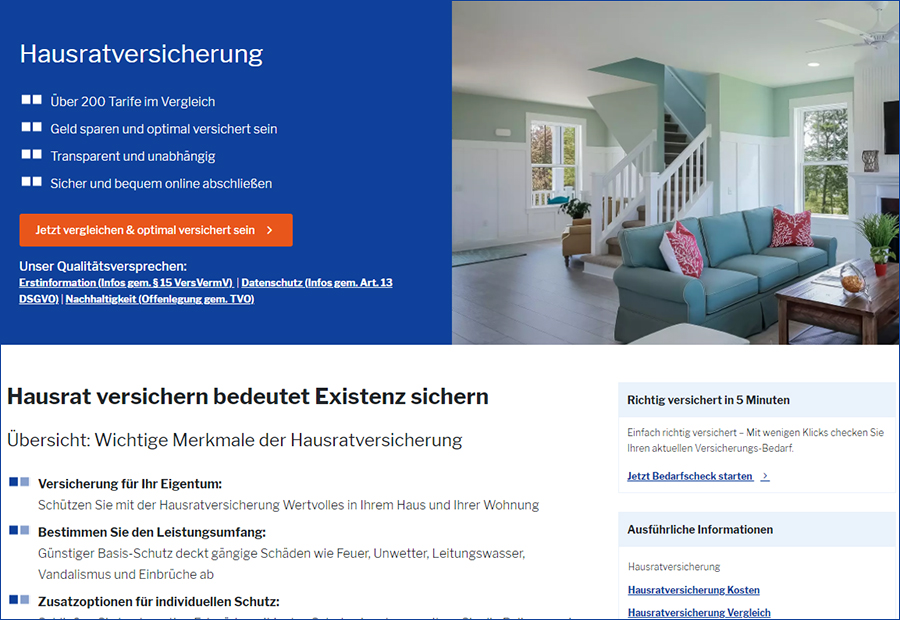 Maklerhomepage Spartenseiten